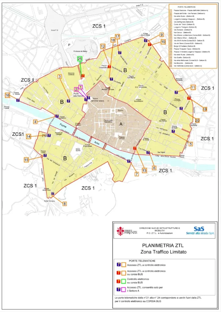 Mappa ZTL Firenze