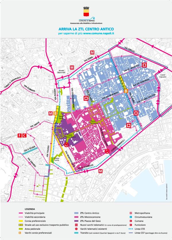 Mappa Zone a traffico limitato Napoli 2