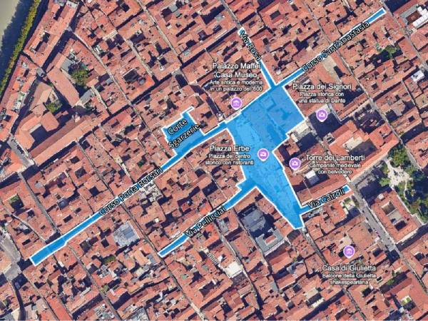 ZTL Verona: mappa area pedonale