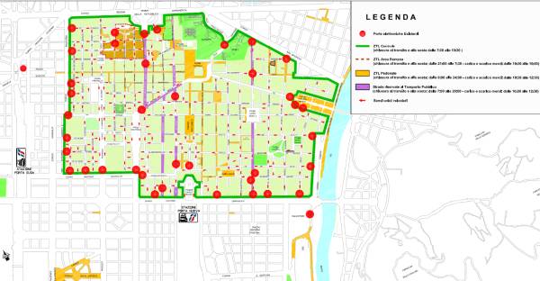 Mappa delle zone a traffico Limitato Torino